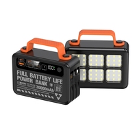 Batterie externe portable pour camping en extérieur 30000mAh 22.5W, charge rapide, sortie USB-C DC avec 3 câbles intégrés, lampe torche puissante