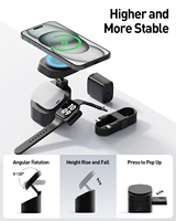 IWALK StandMe Puissance plus élevée et plus stable Max 15W Station de charge pliable 3-en-1 Support de chargeur rapide sans fil