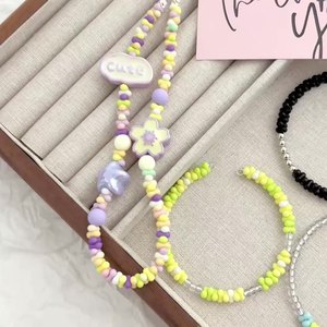 Collar de cuentas de maní de color sólido acrílico, semiacabado, hecho a mano, accesorios y materiales de joyería DIY - Product Image 3