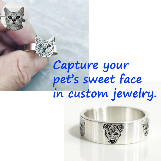 Pet Memorials Funeral Supplies Pocket Hug Products Personalized Sterling Silver Earring Rings for Sale Pet Memorial Keepsakes
