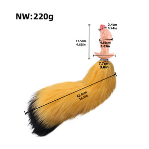 CF-P9147 Vibration 3 Geschwindigkeit + 7 Frequenz Doppel boot Anker Form Silikon Sicherheit Anal Stecker Drei Farben mit Schwanz Anal Stecker - Product Image 5