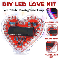Kit électronique de bricolage en forme de cœur à LED de marque originale avec 32 lumières LED colorées et kit de pratique de soudure