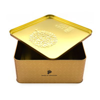 Gâteau de lune carré personnalisé boîte en fer blanc personnalisé vide mi automne emballage pour biscuits alimentaires chocolats sucre fer blanc matériel