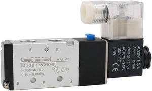 โซลินอยด์วาล์วควบคุมลมแบบนิวแมติกประสิทธิภาพสูง Baomain รุ่น 4V210-08 220V AC 5 ทาง 2 ตำแหน่ง สำหรับใช้งานในอุตสาหกรรม - Product Image 1
