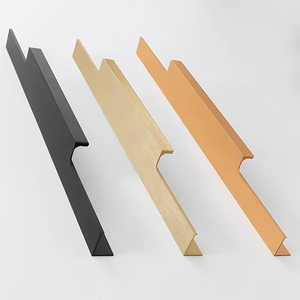 F Type Aluminum Alloy Cabinet Handle 3005F Grooveless Edge Banding Minimalist Design Easy Installation - Product Image 1