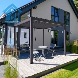 Nouveau design, gazebo à toit ouvert ventilé, pergola couverte extérieure pour espace de vie