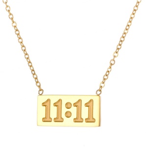 สร้อยคอจี้สแตนเลสสตีลชุบทอง 18K PVD แบบกันน้ำ ไม่ก่อให้เกิดอาการแพ้ ไม่หมองคล้ำ ผลิตตามสั่ง ขายส่ง รุ่น 1111 สำหรับผู้หญิง - Product Image 1