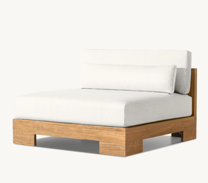 <span class=keywords><strong>UBUD</strong></span> Canapé en forme de L pour salon au design moderne, avec matériaux variés, chaise longue en osier naturel et cadre en teck, canapé modulaire avec coussin - Product Image 4