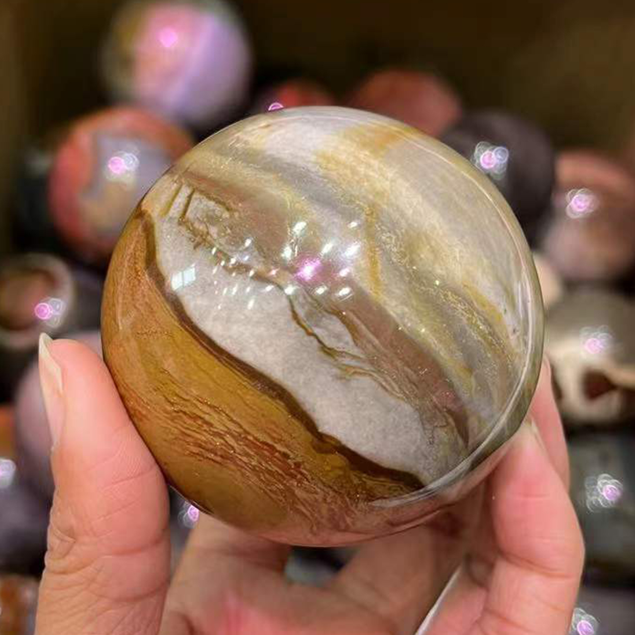 热卖海石海洋碧玉球天然石英水晶球球装饰 - buy ocean jasper sea