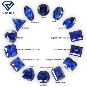 Corte de diamante redondo, ovalado, en forma de pera, en forma de corazón, elegante, 113 #   Espinela Azul Sintética, Piedras Preciosas Sueltas, Espinela Azul 113 #   Gemas de Espinela Zafiro - Product Image 1
