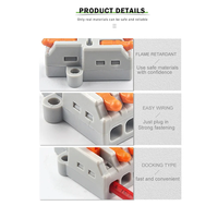 50 pièces Mini bornier compact rapide avec trou de fixation, connecteur de câble à emboîtement pour raccordement de fils