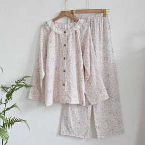 Nuovo Pigiama da Donna 100% Cotone Oversize con <span class=keywords><strong>Bottoni</strong></span>, Stile Cartone Animato, Collo Tondo e Bordi in Pizzo - Product Image 3