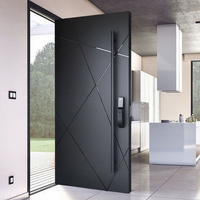 Porte d'entrée blindée en aluminium moulé américain de luxe, porte pivotante antivol, porte d'entrée principale en acier, porte d'entrée de sécurité pour maison