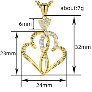 Collar con colgante de doble corazón para mujer, joyería sencilla y moderna, regalo para uso diario - Product Image 4