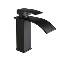 Robinet de lavabo carré moderne en céramique à cascade, monocommande, pour lavabo à poser, mitigeur chaud/froid pour salle de bain