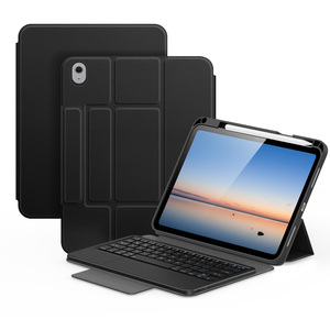 เคสคีย์บอร์ดไร้สายสำหรับ iPad <span class=keywords><strong>10</strong></span> <span class=keywords><strong>2022</strong></span> และ iPad 11 2025 พร้อมแทร็คแพดแบบมัลติทัชและขาตั้งแม่เหล็กแบบถอดได้ - Product Image 1