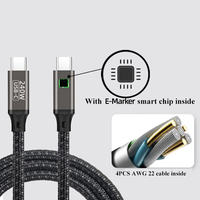 Câble USB C PD 240W 100W Chargement rapide des données Transmission haute vitesse en nylon tressé Type C 5A