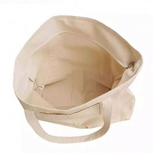 Custom Printed Full Color Eco Recycled Natural <b>Canvas</b> Tote Bag with Zipper and Custom Logo - Product Image 6