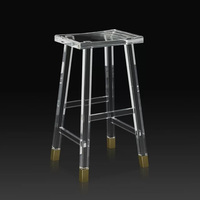 Tabouret de bar transparent en acrylique pour bars à vin, discothèques, hôtels, îlots de cuisine, tabouret de comptoir en acrylique, chaise transparente OEM ODM