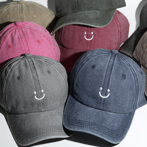 بقعة البضائع بألوان soild تبتسم الوجه فتح قبعة ذيل حصان للنساء قابل للغسل القطن للفتيات - Product Image 2