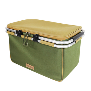 Camping Insulated Cooler Bag 20L Canvas Zipper Closure Picnic Handled Green - Product Image 4