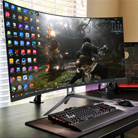 Moniteur de jeu professionnel incurvé sans bordure, vente directe d'usine, 34 pouces, 4K LCD, 144/165Hz, panneau IPS/VA, temps de réponse de 1 ms, 125% sRGB