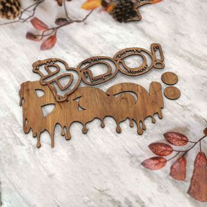 Creative <b>Wooden</b> Halloween Wall Sign Decor Handcrafted <b>Rustic</b> <b>Wooden</b> Craft for Spooky Seasonal Festive Party Ambiance Decoration - Product Image 1