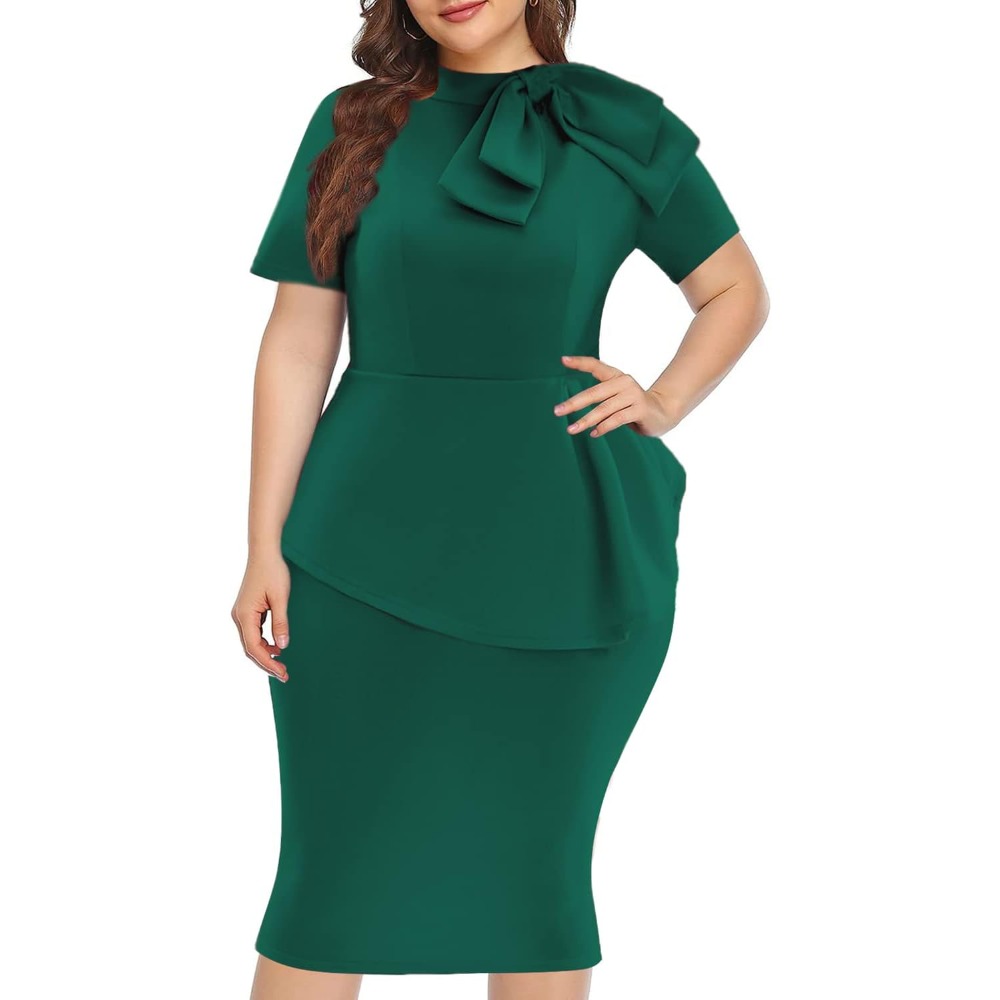 green emerald velvet dress Amazon.com: Black Plus Size Dress for Women Summer Short Sleeve Semi Formal  Fit and Flare Vintage Knee Length Ladies Flattering Sunday Church Elegant  Business Casual Dress with Pockets 18W : Clothing, Shoes main image 0