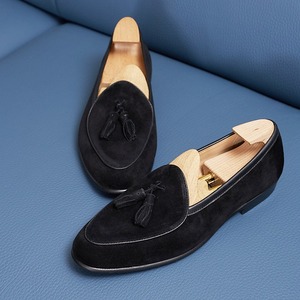 Zapatos transpirables de verano para hombre, elegantes mocasines retro hasta el tobillo con acabado de gamuza, botines con flecos, mocasines retro con detalles de flecos - Product Image 2