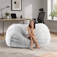Fauteuil pouf surdimensionné en fausse fourrure de 1,80 m, housse de canapé géante moelleuse à texture crocodile pour salon, chambre et home cinéma