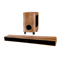 Barre de son en bois HoXen J-5106 120W RMS avec woofer 8'' + haut-parleurs 42,5'' pour télécommande et 2 micros sans fil AC110-240V pour la maison