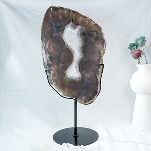 All'ingrosso pietra di cristallo naturale di alta qualità ametista agata <span class=keywords><strong>Druzy</strong></span> Geode fetta con supporto per la decorazione - Product Image 3