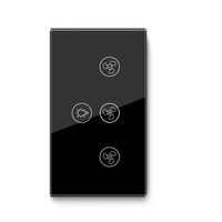 Precio de fábrica, barato, Blanco, Negro, WiFi, vidrio, vida inteligente, cable de disparo cero, ventilador de techo de alta potencia de la UE, interruptor inteligente sin enchufe