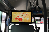 Pantalla de publicidad para autobús, dispositivo de montaje en pared superfino, 32 pulgadas, Android 7,1, 1GB, 8GB, ADS, software, Módulo 4G, parte trasera fija del controlador
