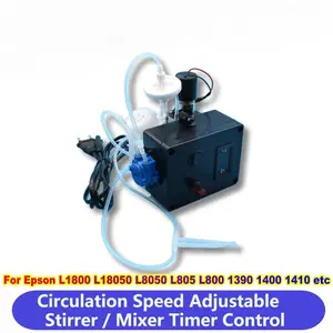 Kit de circulação de tinta para impressora Epson L1800 L800 L805 L18050 L8050 XP600 DTF, agitador e controlador de temporizador, kit branco para tanque de tinta