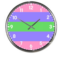 Jam Dinding Bulat Transmasculine Rainbow Jam Dinding Tanpa Suara Klasik Jam Dinding Tenaga Baterai untuk Kantor Ruang Tamu