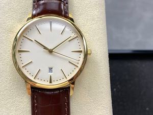 Montre mécanique pour homme élégante et tendance avec bracelet marron et finition dorée - Product Image 3