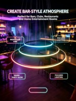 Anneau lumineux néon circulaire suspendu à changement de couleur RVB, contrôlé par DMX, pour mapping de scène, idéal pour bars et discothèques