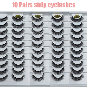 En gros, Extensions de <span class=keywords><strong>cils</strong></span> en bande complètes faites à la main, courtes, véganes, effet 3D Faux Vison, réutilisables et volumineuses - Product Image 1