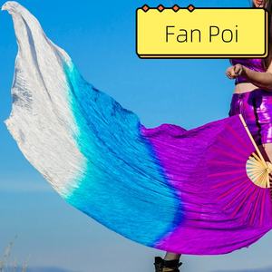 Spinning culte louange ventilateur Pois réglable coloré danse du ventre soie ventilateur Poi voile - Product Image 3