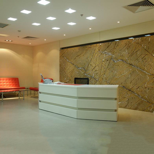 आधुनिक विलासिता kln mdf रिसेप्शन डेस्क कार्यालय या व्यावसायिक उपयोग के लिए एलईडी लाइट ऑफिस फर्नीचर फ्रंट डेस्क रिसेप्शन काउंटर - Product Image 3