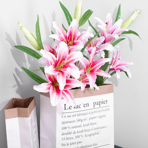 Ramo de Lirios Artificiales de Seda, Alta Simulación, Decoración de Interiores, Arreglo para Jarrones de Boda - Product Image 2