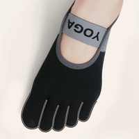 Chaussettes de yoga et de Pilates pour femmes, cinq doigts, en coton écologique, tricotées, antidérapantes, avec logo personnalisé, de haute qualité, fabriquées en usine