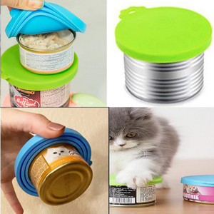 Tutup makanan silikon kalengan hewan peliharaan dengan sendok <span class=keywords><strong>3</strong></span>-in-1 tutup segel makanan kucing peliharaan segar & tutup makanan anjing cocok untuk 2.5-<span class=keywords><strong>3.3</strong></span> inci mangkuk anjing - Product Image 4