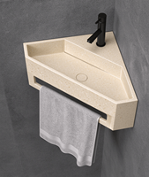 Petit lavabo carré pour salle de bain, en acrylique, surface solide, lavabo mural, lavabo personnalisé, lavabo moderne pour salle de bain, OEM