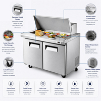 Congelador de mostrador abierto para ensaladas con control preciso de temperatura para tiendas de catering, ideal para mantener frescas verduras y frutas.