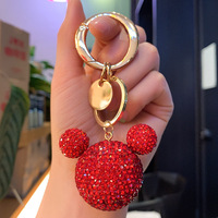 À la mode Mickey Bowknot Voiture Porte-clés Unique Diamant Style Porte-clés Amour Coeur Beau Couple Cristal Verre Porte-clés
