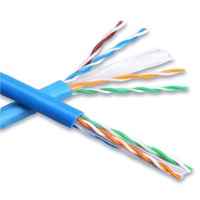 Cable de Red Cat6 Azul de Alta Calidad al por Mayor, 0.54, Revestimiento de PVC, Cobre Libre de Oxígeno, 24AWG, 250MHz, Cables de Comunicación Ethernet