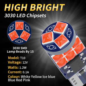หลอดไฟ LED T10 194 W5W Canbus สว่างพิเศษ 3030 15SMD สีเหลืองอำพัน สำหรับเปลี่ยนไฟภายในรถยนต์และไฟป้ายทะเบียน - Product Image 4
