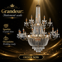 Lustre en cristal de fer électroplaqué, luminaire suspendu pour mariage, lampe à suspension en acrylique pour la décoration de hall d'hôtel et de scène